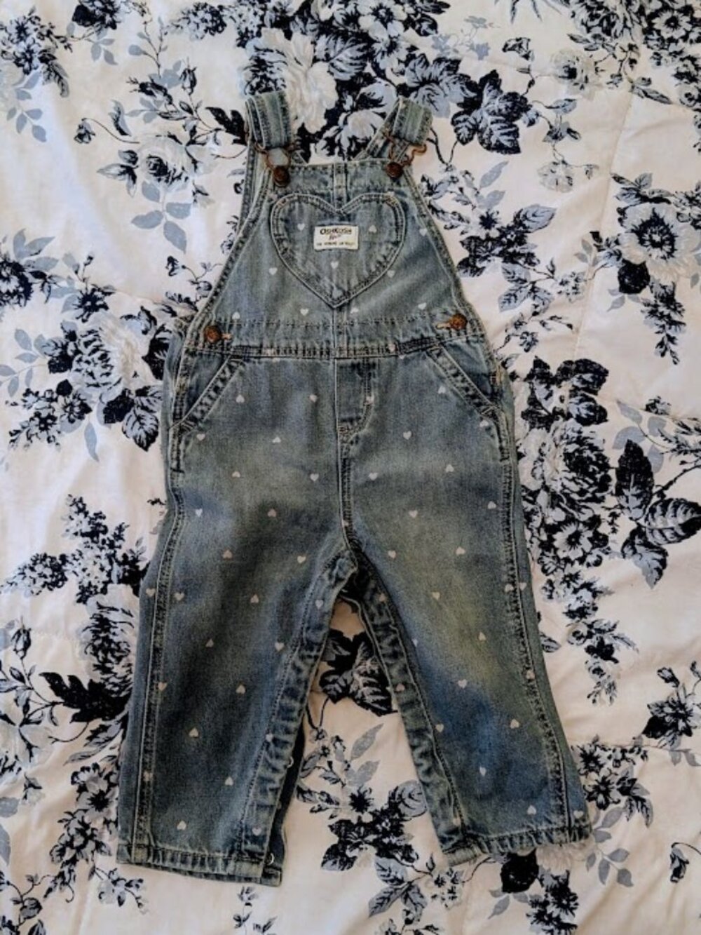 OshKosh Demin Heart Overalls 18m